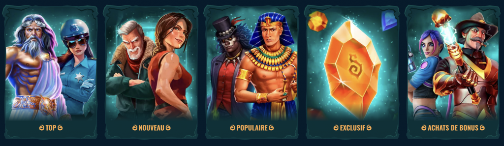 Assortiment de jeux au casino en ligne Spinanga